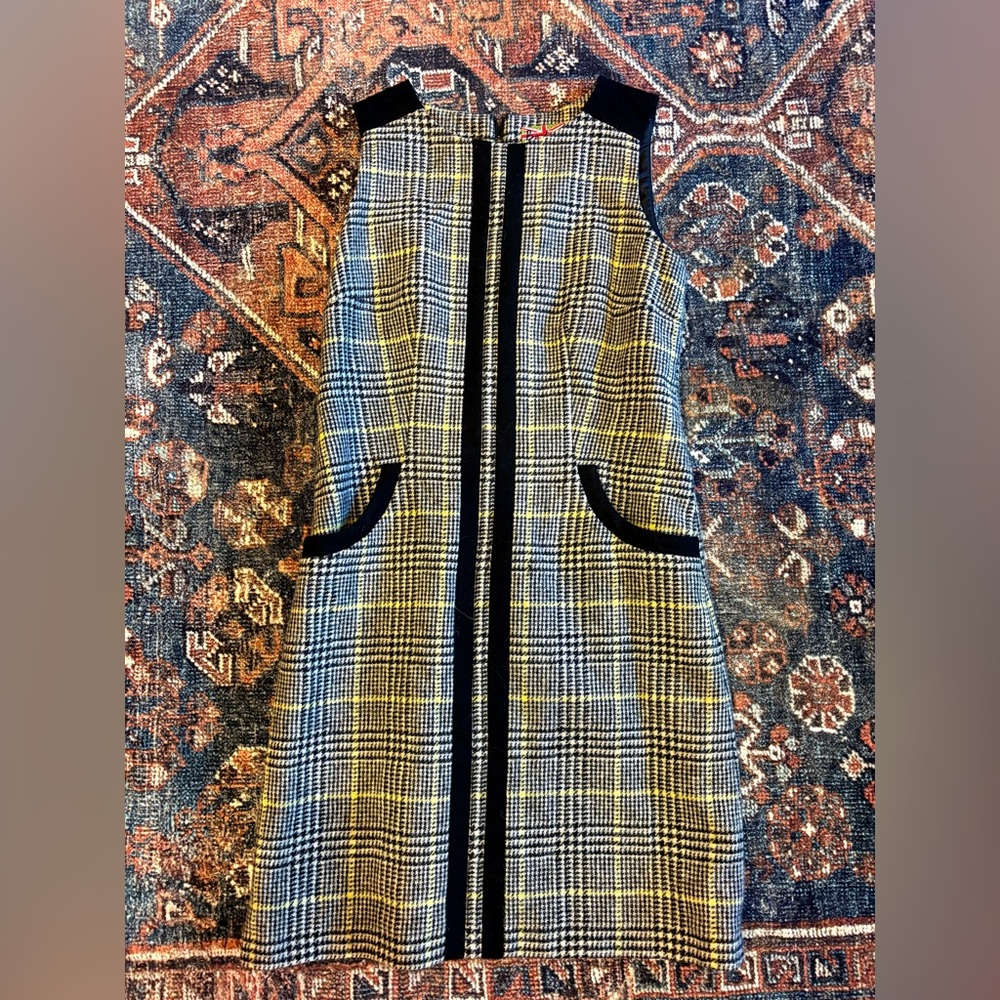 Boden Yellow and Blue Checkered Dress